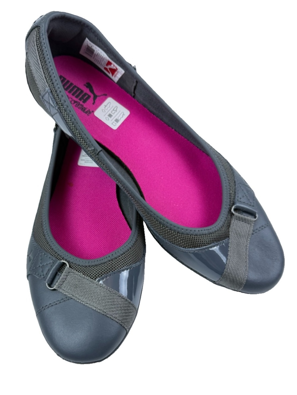 Puma Gray Ballet Flats with Pink Insole